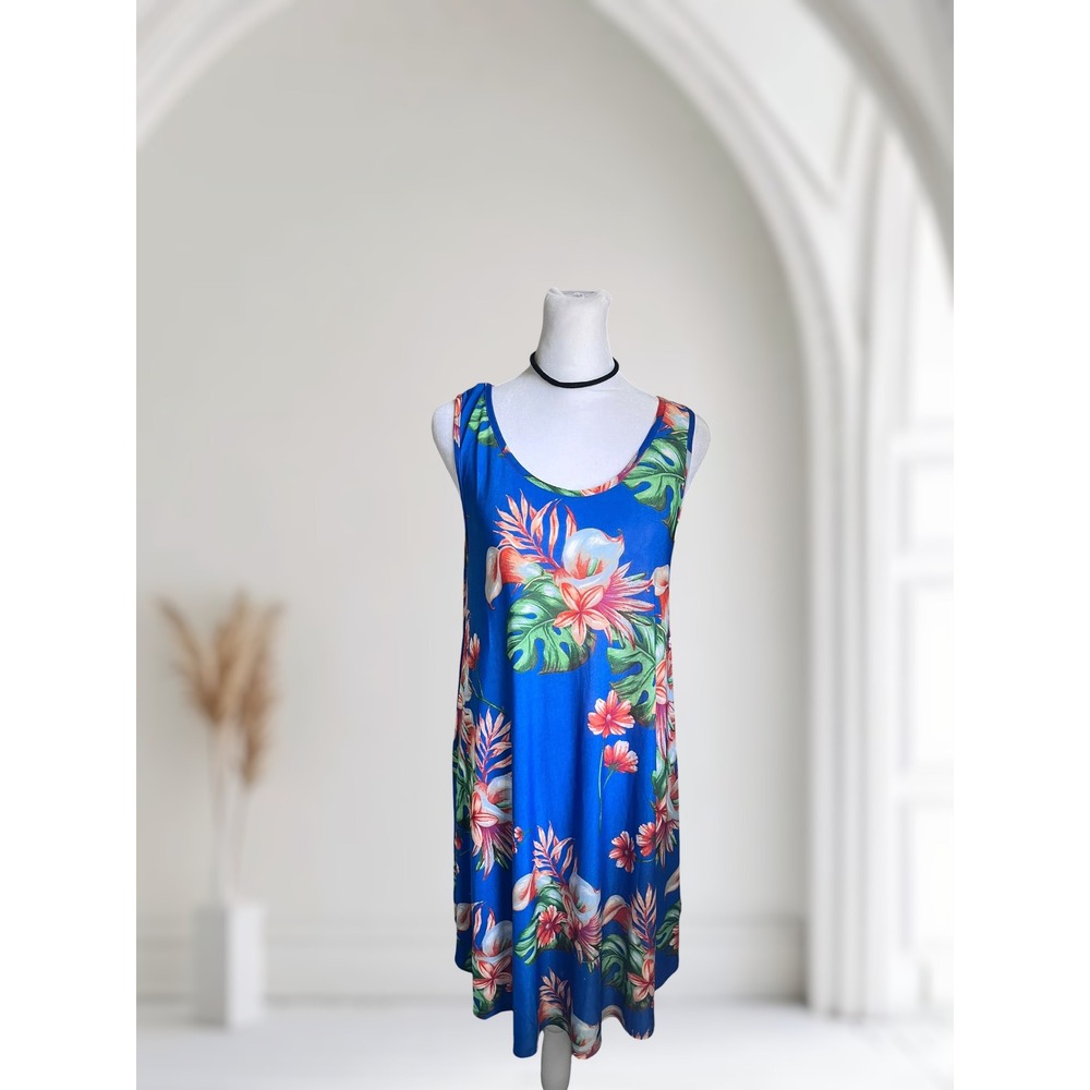 ISLA Bonita Tropical Floral Print 
Vacation Tank Dress One Size